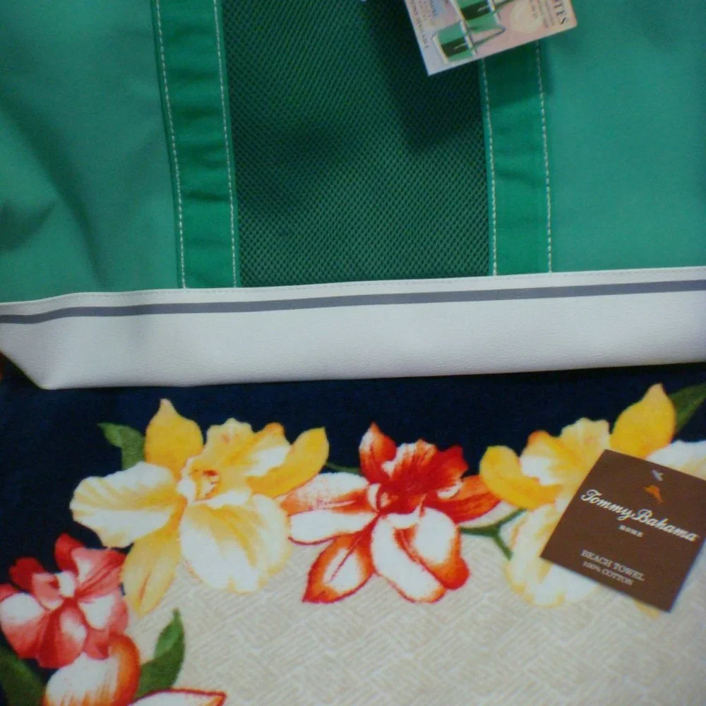 Tommy Bahama Beach towel & mercury boat beach Tote